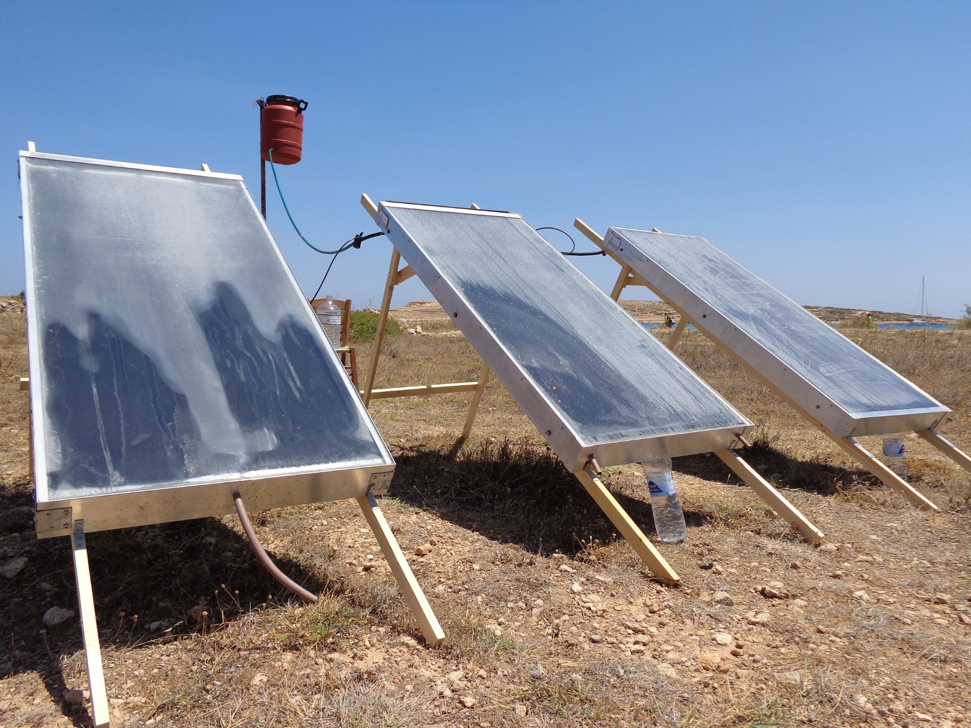 Test facility in Greece, each unit produces 10 liter tapwater a day